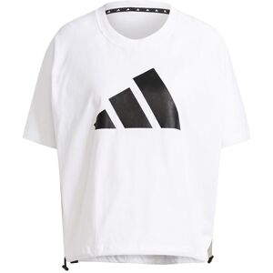 ADIDAS maglietta palestra logo crop bianco donna L