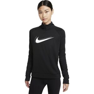 Nike Felpa Running Hzip Swoosh Nero Bianco Donna M