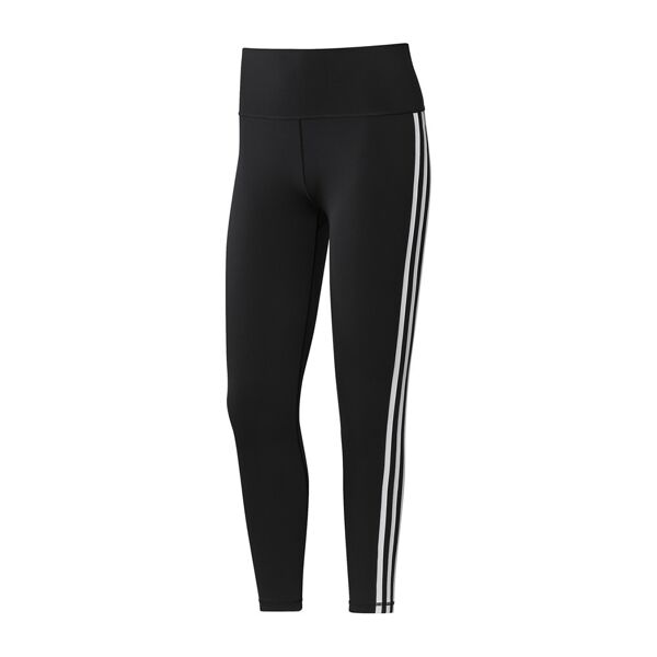 adidas leggings sportivi 7/8 3 stripes nero donna m
