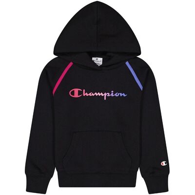 Champion Felpa Palestra Logo Color Story Nero Bambina S Champion Felpa Palestra Logo Color Story Nero Bambina S