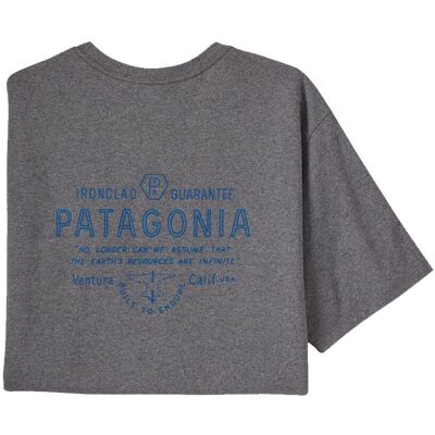 Patagonia T-Shirt Trekking Forge Mark Responsabili-Tee Gravel Heather Uomo XS Patagonia T-Shirt Trekking Forge Mark Responsabili-Tee Gravel Heather Uomo XS