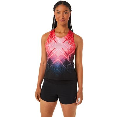 Asics Canotta Running Marathon Rosa Nero Donna L Asics Canotta Running Marathon Rosa Nero Donna L