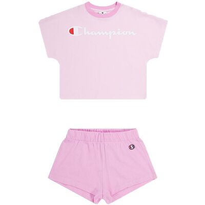 Champion Completo Sportivo T-Shirt + Shorts Rosa Bambina M Champion Completo Sportivo T-Shirt + Shorts Rosa Bambina M