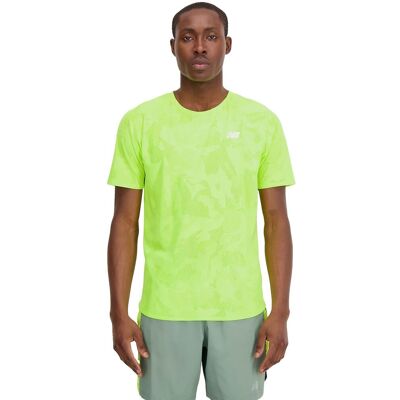 New Balance Maglia Running Q Speed Jacquard Giallo Uomo M New Balance Maglia Running Q Speed Jacquard Giallo Uomo M