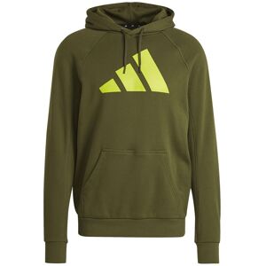 ADIDAS felpa palestra con cappuccio logo verde uomo L