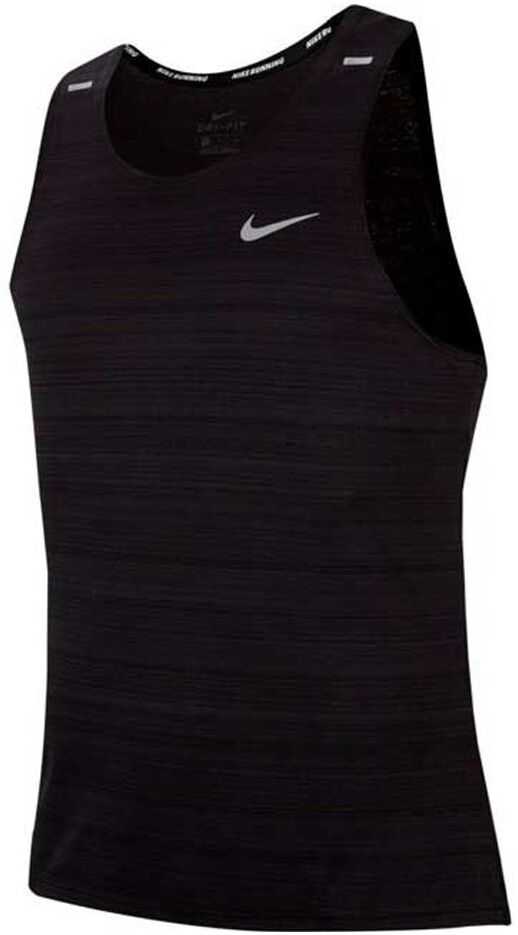 Nike Canotta Runnig Dri-Fit Miler Nero Grigio Uomo XL