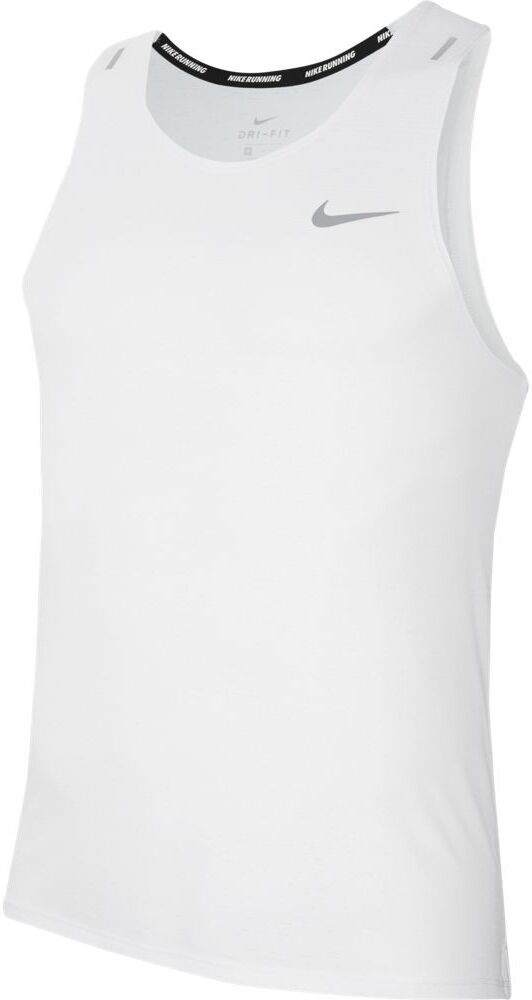 Nike Canotta Runnig Dri-Fit Miler Bianco Grigio Uomo XL