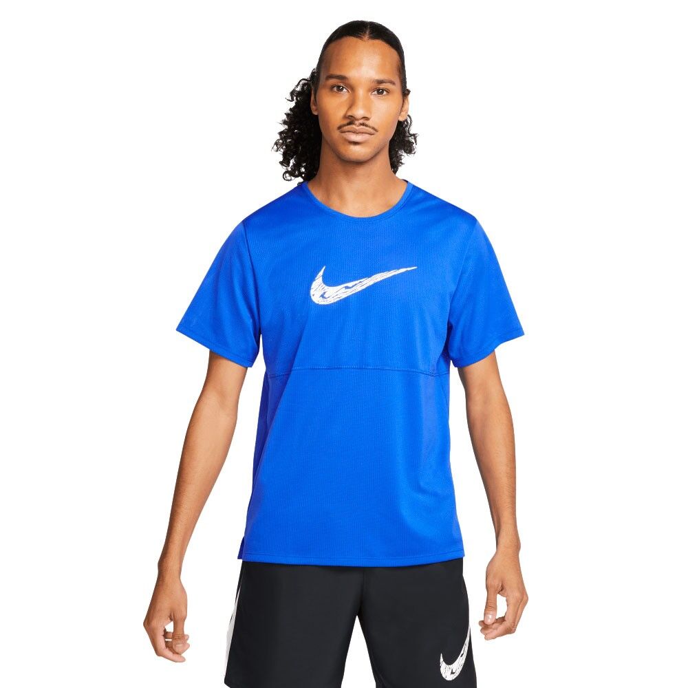 Nike Maglia Running Breathe Blu Bianco Uomo XL