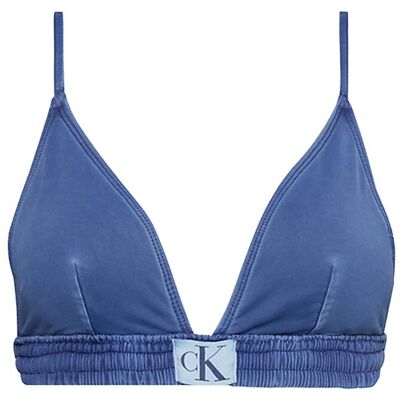 Calvin Bikini Triangolo Delavato Blu Donna S Calvin Bikini Triangolo Delavato Blu Donna S