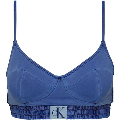 Calvin Bralette Delavata Logo Blu Donna S Calvin Bralette Delavata Logo Blu Donna S