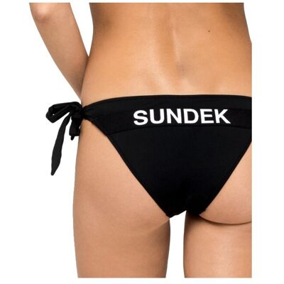 Sundek Costume Slip Con Fiocchi Logo Nero Donna 40 Sundek Costume Slip Con Fiocchi Logo Nero Donna 40