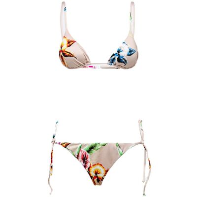 Sundek Bikini Fiori Beige Donna 42 Sundek Bikini Fiori Beige Donna 42