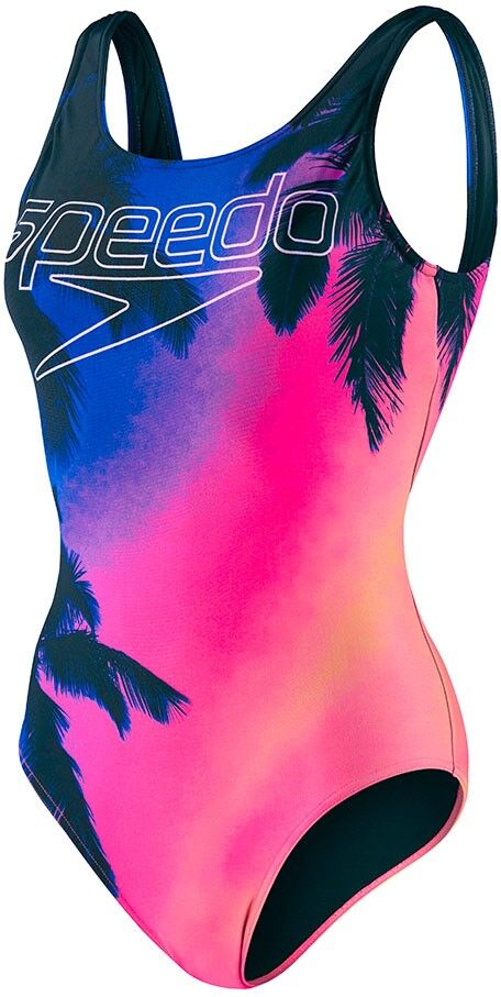 Speedo Costume Intero Piscina Digital Back Rosa Nero Donna 46