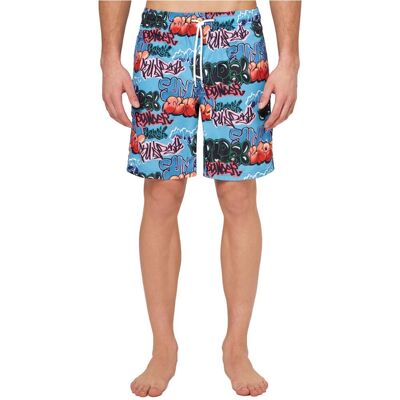 Sundek Costume Boxer 18 Fantasia Azzurro Uomo XL Sundek Costume Boxer 18 Fantasia Azzurro Uomo XL