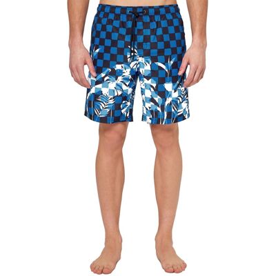 Sundek Costume Boxer Lungo Checkleaf Blu Uomo XL Sundek Costume Boxer Lungo Checkleaf Blu Uomo XL