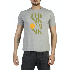 Think Pink T-Shirt Scritta Grigio M