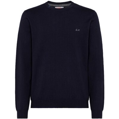 Sun68 Sun 68 Maglione Girocollo Logo Piccolo Navy Uomo S Sun68 Sun 68 Maglione Girocollo Logo Piccolo Navy Uomo S