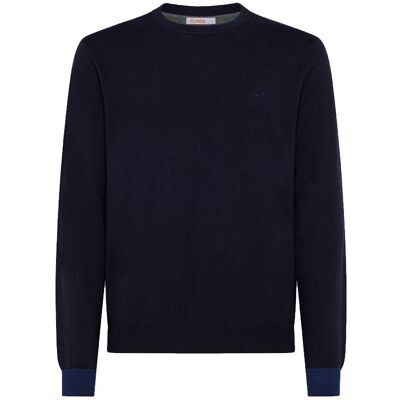 Sun68 Sun 68 Maglione Girocollo Toppe Blu Uomo L Sun68 Sun 68 Maglione Girocollo Toppe Blu Uomo L