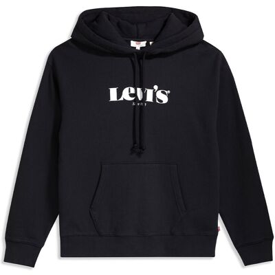 Levi's Felpa Con Cappuccio Logo Nero Donna L Levi's Felpa Con Cappuccio Logo Nero Donna L