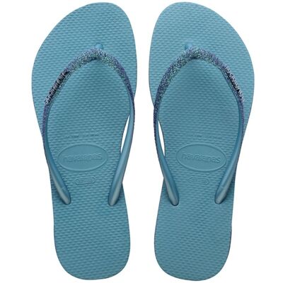 Havaianas Slim Sparkle Ii Blu Infradito Mare Donna BRASIL 41/42 EUR 43/44 Havaianas Slim Sparkle Ii Blu Infradito Mare Donna BRASIL 41/42 EUR 43/44
