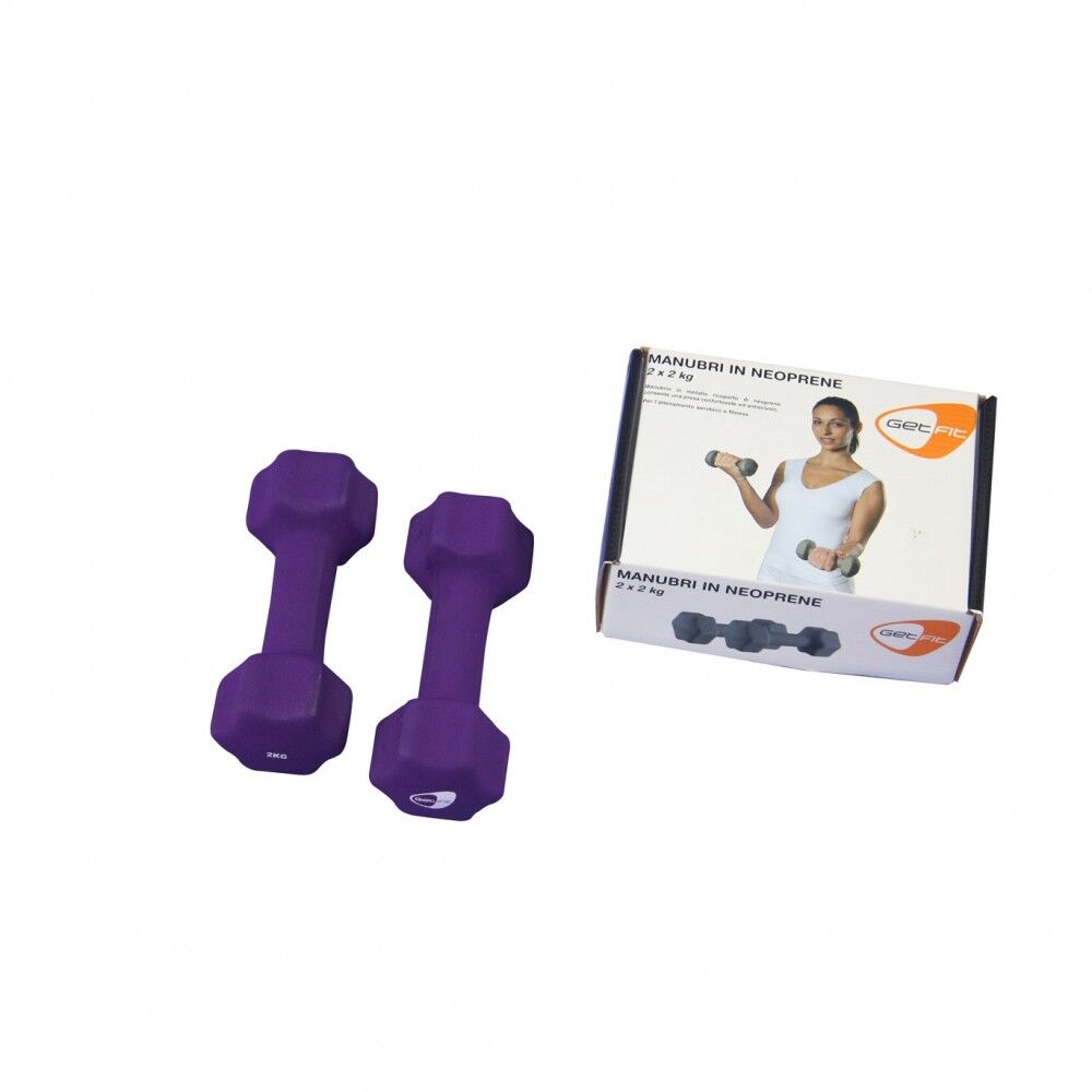 Get Fit Neoprene Dumbbell Box 2 PZ x 2 Kg 2 KG Get Fit Neoprene Dumbbell Box 2 PZ x 2 Kg 2 KG