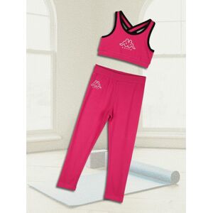 Kappa Completo sportivo 2 pezzi da ragazza T-Shirt e Top bambina Fucsia taglia 06