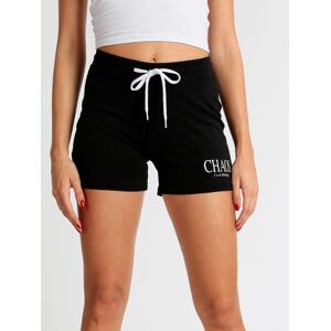 Du & Ka Shorts sportivi in cotone neri Pantaloni e shorts donna Nero taglia S