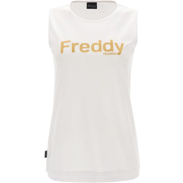 freddy canotta sportiva donna con scritta t-shirt e top donna bianco taglia l