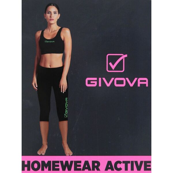 givova completo sportivo donna top + leggings a 3/4 pantaloni e shorts donna verde taglia l