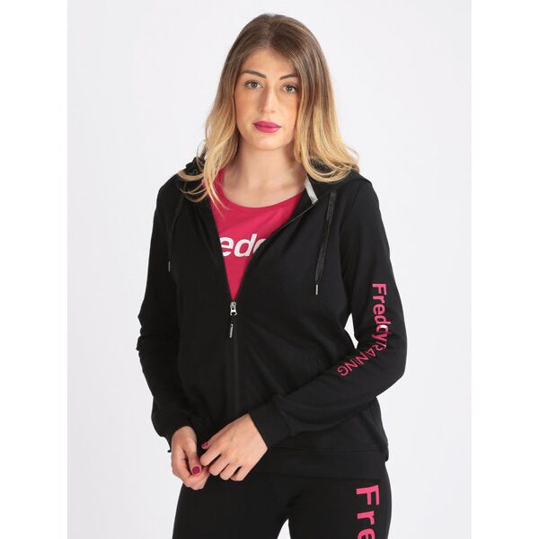 freddy felpa donna con cappuccio e zip in cotone felpe donna nero taglia s