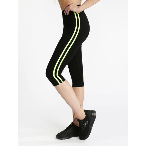 solada leggings sportivi 3/4 con strisce laterali pantaloni e shorts donna verde taglia s/m