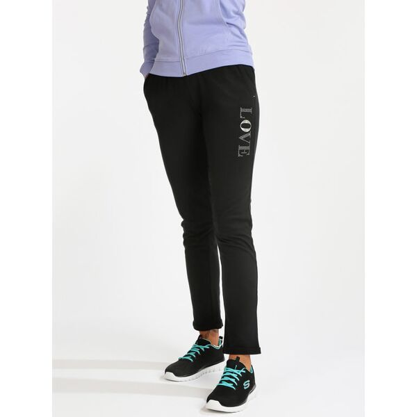 athl dpt pantaloni sportivi in felpa donna con strass pantaloni e shorts donna nero taglia xxl