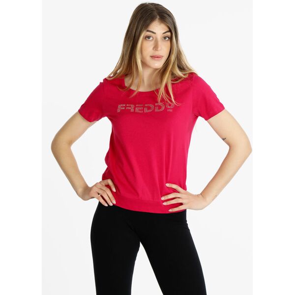 freddy t-shirt sportiva donna con scritta t-shirt e top donna fucsia taglia m