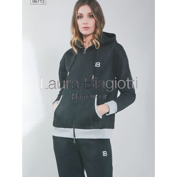 laura biagiotti tuta sportiva felpata donna con cappuccio tute sportive donna nero taglia s