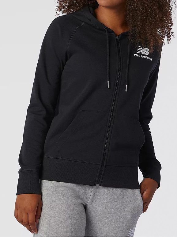 new balance esse fz hoodie felpa donna con zip e cappuccio felpe donna nero taglia l