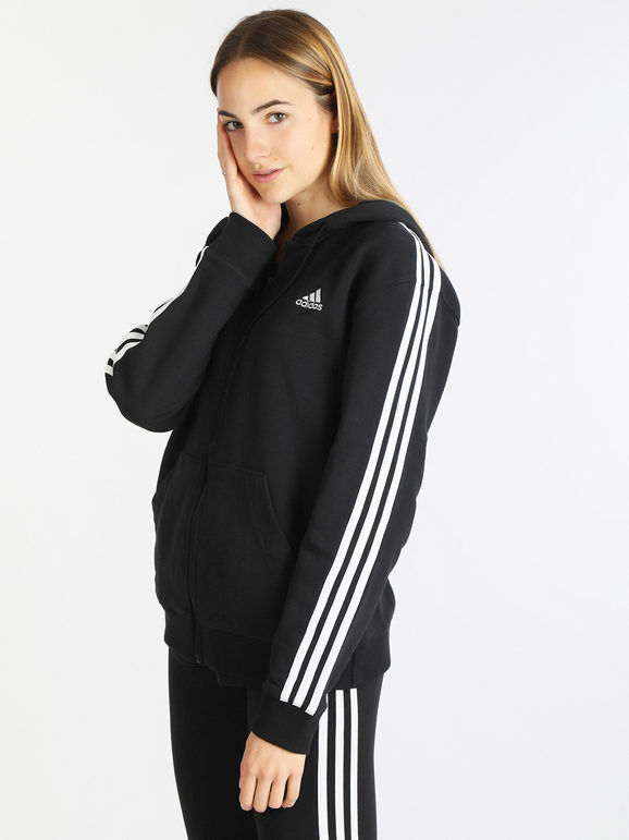 adidas felpa donna con zip e cappuccio felpe donna nero taglia m