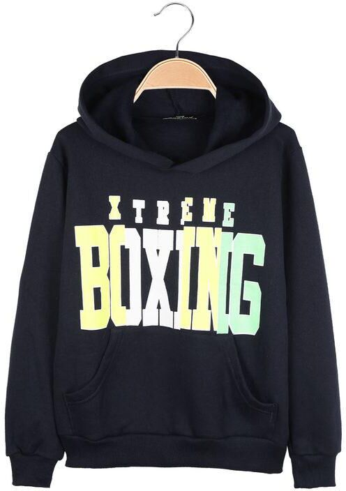 xtreme boxing felpa pesante con cappuccio felpe bambino blu taglia 08