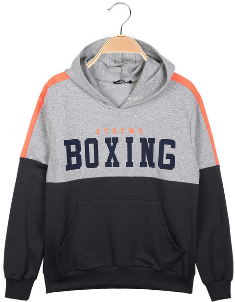 xtreme boxing felpa sportiva da ragazzo con cappuccio felpe bambino grigio taglia 12