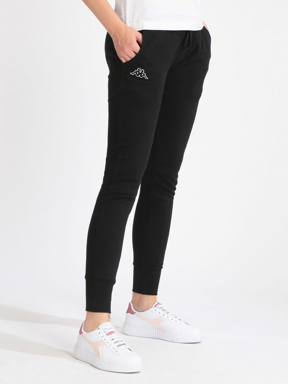 kappa pantaloni sportivi da donna pantaloni e shorts donna nero taglia l