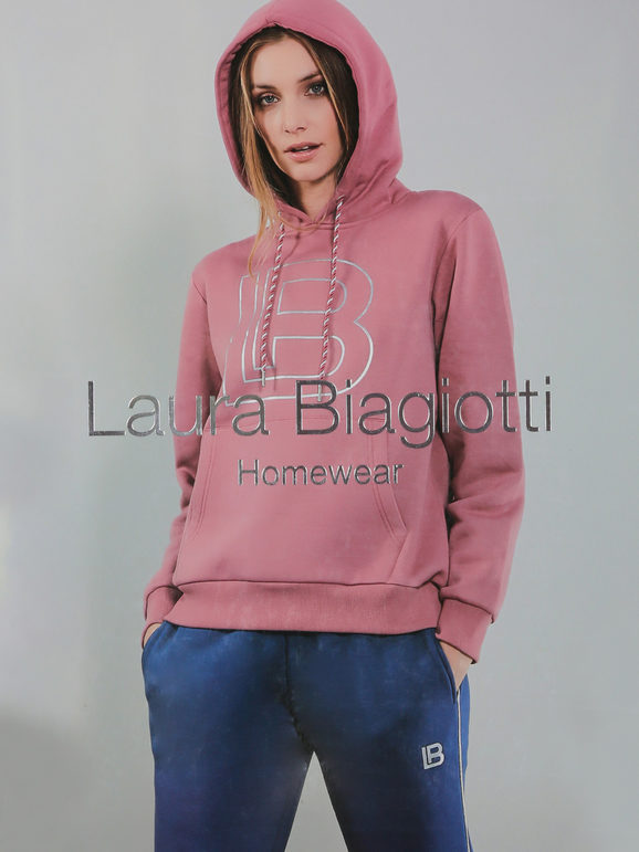 laura biagiotti tuta sportiva donna felpata con cappuccio tute sportive donna rosa taglia s