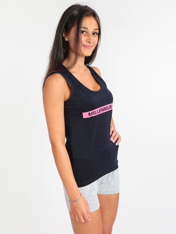 Millennium Canottiera con stampa T-Shirt e Top donna Blu taglia XXL