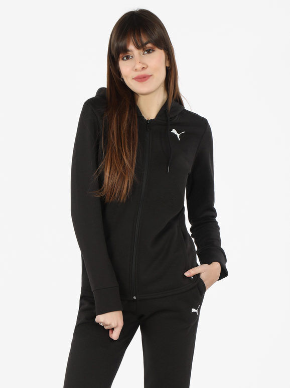 Puma Classic Hooded Tracksul Felpa donna con cappuccio e zip Felpe donna Nero taglia L