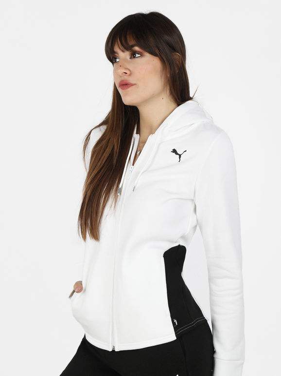 Puma Classic Hooded Tracksul Felpa donna con cappuccio e zip Felpe donna Bianco taglia M