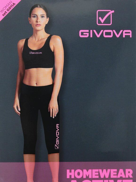 Givova Completo sportivo donna top + leggings a 3/4 Pantaloni e shorts donna Fucsia taglia XS