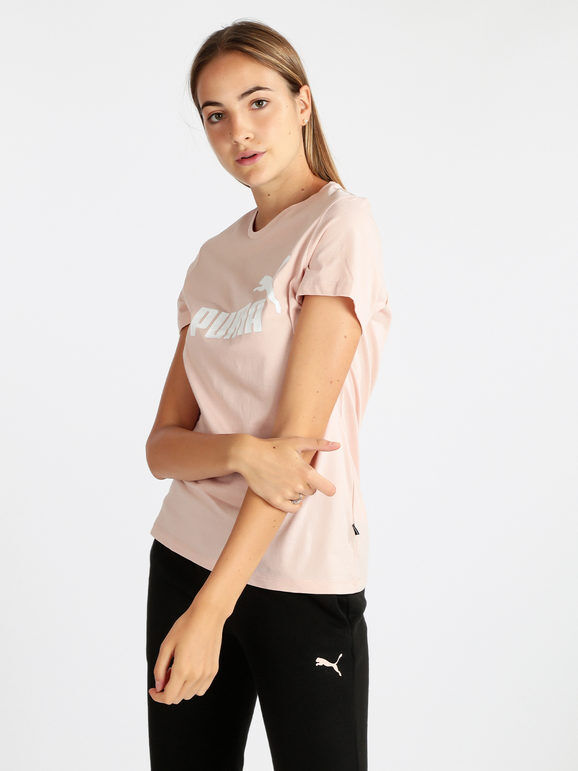 Puma ESS LOGO TEE T-shirt manica corta donna T-Shirt e Top donna Rosa taglia L