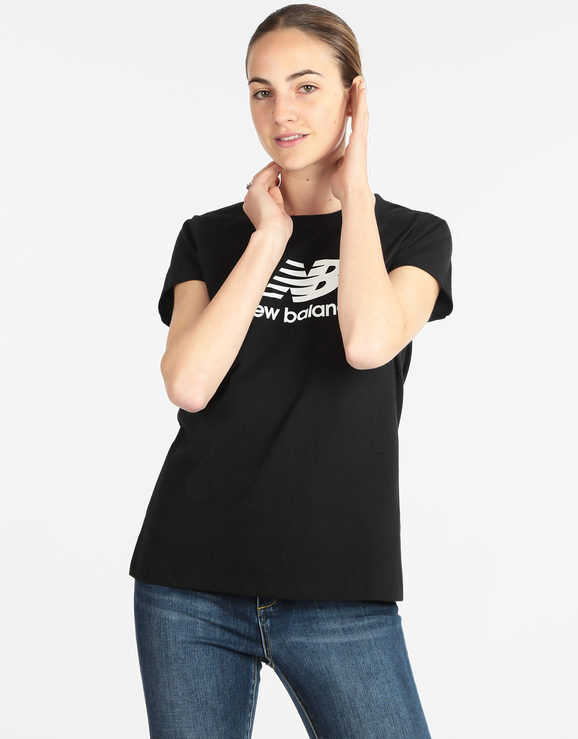 New Balance Essentials Stacked Logo T-shirt manica corta donna T-Shirt e Top donna Nero taglia M