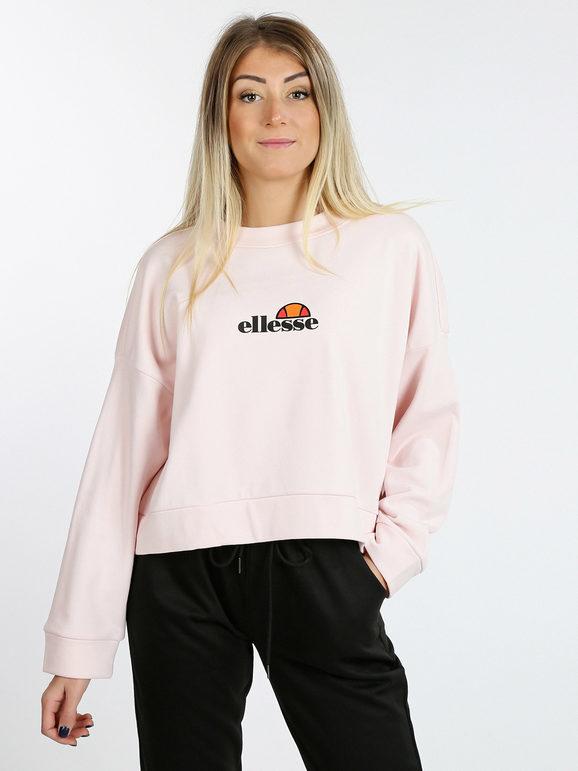 Ellesse Felpa corta in cotone Felpe donna Rosa taglia S