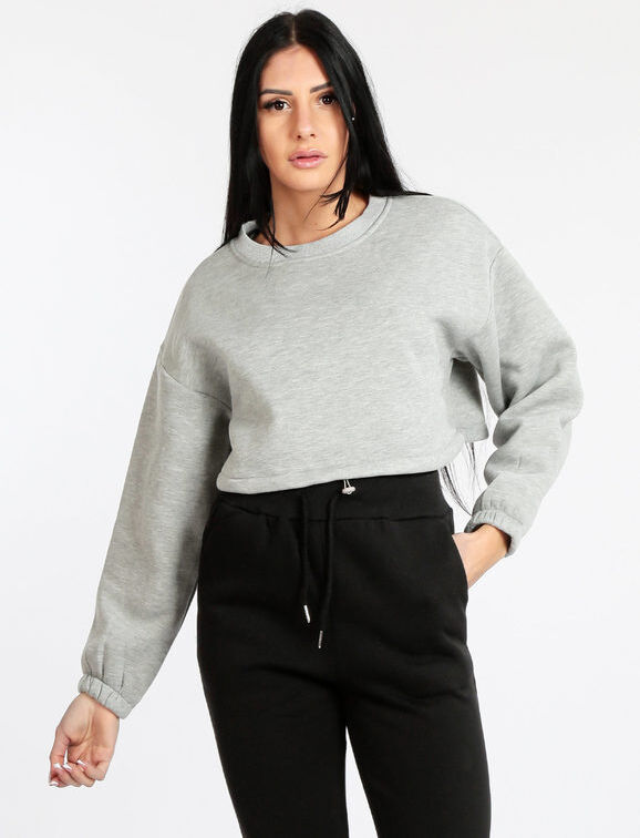 Sweet Felpa donna cropped Felpe donna Grigio taglia L/XL