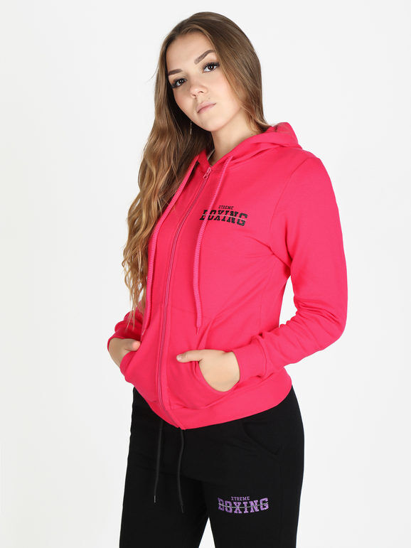 Xtreme Boxing Felpa sportiva donna con zip e cappuccio Felpe donna Rosso taglia XL