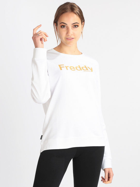 Freddy Felpa sportiva leggera da donna in cotone Felpe donna Bianco taglia XL